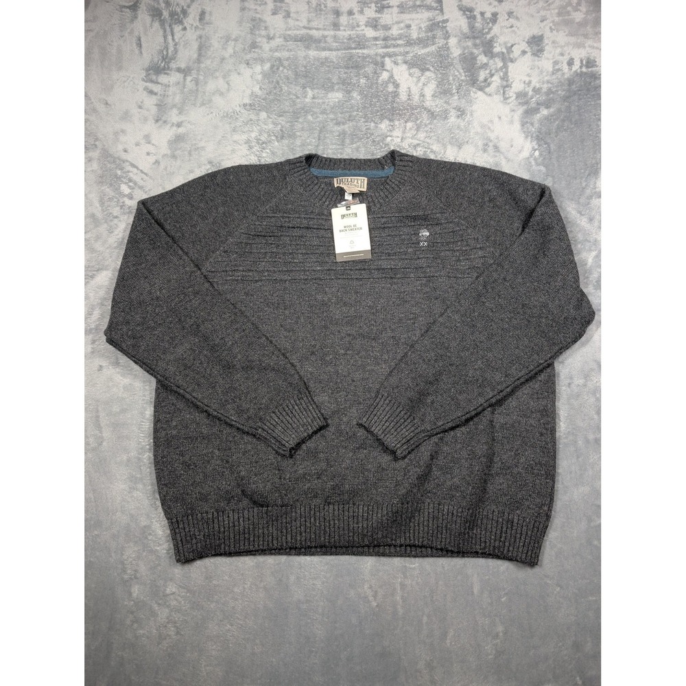 Duluth Trading Co Wool Be Back Sweater Mens 2XL Gray Crewneck Knit Pullover